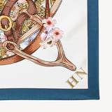 Edwardian Garden Silk Scarf Sky Blue Pure Silk