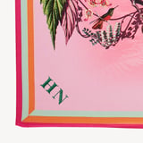 Tropical Garden Silk Scarf Pink Pure Silk