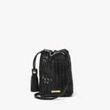 Soho Crossbody Pouch Black Woven Leather