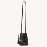 Soho Crossbody Pouch Black Woven Leather
