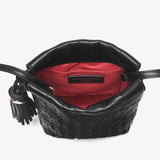 Soho Crossbody Pouch Black Woven Leather