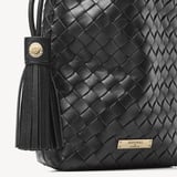 Soho Crossbody Pouch Black Woven Leather