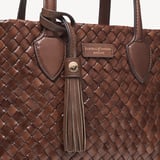 Small Island Tote Chocolate Woven Leather