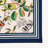 Tigers & Leopards Silk Scarf Soft Taupe Pure Silk