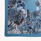Ombre 'A' Floral Silk Scarf Sky Blue Pure Silk