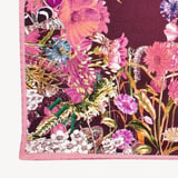 Ombre 'A' Floral Silk Scarf Bordeaux Pure Silk