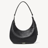 Soho Large Crescent Black Woven Leather