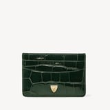 Slim Credit Card Holder Deep Shine Evergreen Croc