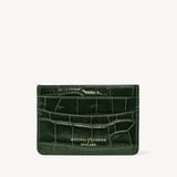 Slim Credit Card Holder Deep Shine Evergreen Croc