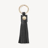 Hudson Tassel Keyring Black Milled Pebble