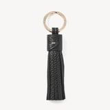 Hudson Tassel Keyring Black Milled Pebble
