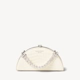 Luna Clutch Ivory Patent Croc