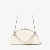 Luna Clutch Ivory Patent Croc