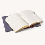 A5 Refillable Luxury Journal Dusky Blue Pebble with Soft Suede Lining