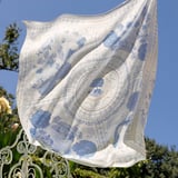 Toile De Jouy Silk Scarf Sky Blue Toile De Jouy 
