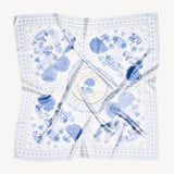 Toile De Jouy Silk Scarf Sky Blue Toile De Jouy 
