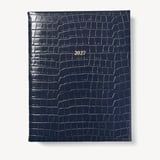 2027 A4 Day to Page Diary Deep Shine Navy Small Croc