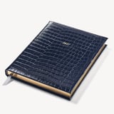 2027 A4 Day to Page Diary Deep Shine Navy Small Croc