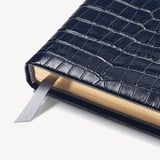 2027 A4 Day to Page Diary Deep Shine Navy Small Croc