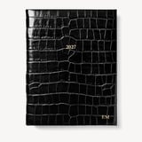 2027 A4 Day to Page Diary Deep Shine Black Croc