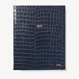 2027 A4 Week to View Diary Deep Shine Navy Small Croc