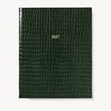 2027 A4 Week to View Diary Deep Shine Evergreen Small Croc
