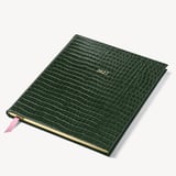 2027 A4 Week to View Diary Deep Shine Evergreen Small Croc