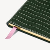 2027 A4 Week to View Diary Deep Shine Evergreen Small Croc