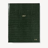 2027 A4 Week to View Diary Deep Shine Evergreen Small Croc