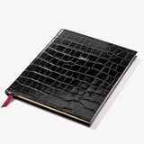 2027 A4 Week to View Diary Deep Shine Black Croc