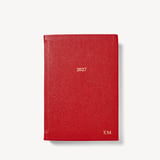 2027 A5 Day to Page Diary Cardinal Red Pebble