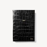 2027 A5 Day to Page Diary Deep Shine Black Croc