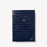 2027 A5 Week to View Diary Deep Shine Navy Small Croc