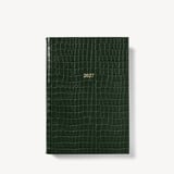 2027 A5 Week to View Diary Deep Shine Evergreen Small Croc
