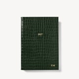 2027 A5 Week to View Diary Deep Shine Evergreen Small Croc