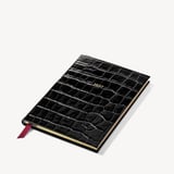 2027 A5 Week to View Diary Deep Shine Black Croc