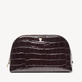 Classic Toiletry Bag Deep Shine Dark Amazon Brown Croc