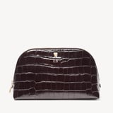 Classic Toiletry Bag Deep Shine Dark Amazon Brown Croc