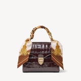 Skinny Silk Scarf Tan & Chocolate Pure Silk