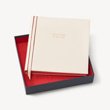 14-inch Wedding Photo Album Ivory Grain with Red Moire Silk Lining