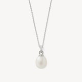 Diamond & Pearl Pendant Necklace 0.03ct Diamond