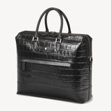 City Structured Briefcase Deep Shine Black Soft Croc