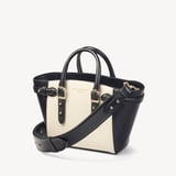 Mini Marylebone Tote Ivory Saffiano & Smooth Black