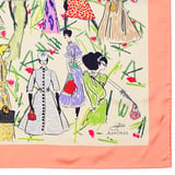 Giles x Aspinal Pure Silk Scarf Coral Pure Silk Twill