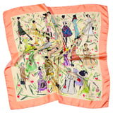 Giles x Aspinal Pure Silk Scarf Coral Pure Silk Twill
