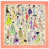 Giles x Aspinal Pure Silk Scarf Coral Pure Silk Twill