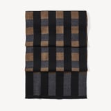 Exploded Check Wool Scarf Neutral, Grey & Black Pure Wool