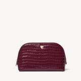 Classic Makeup Case Deep Shine Garnet Small Croc