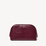 Classic Makeup Case Deep Shine Garnet Small Croc
