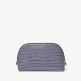 Classic Makeup Case Deep Shine Dusky Blue Small Croc